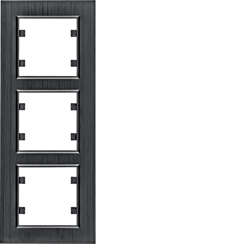 HAGER - lumina passion Ramka 3-krotna pionowa, aluminium czarne - WL9133