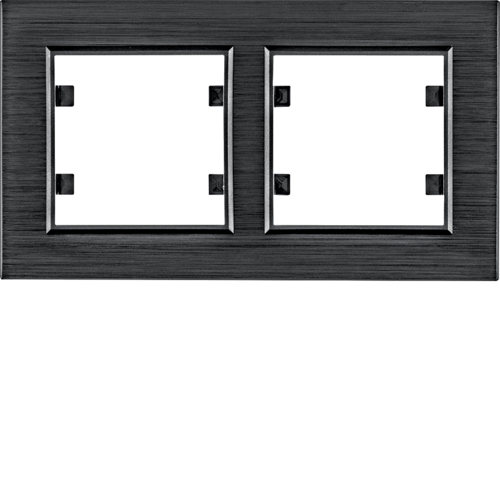 HAGER - lumina passion Ramka 2-krotna pozioma, aluminium czarne - WL9223