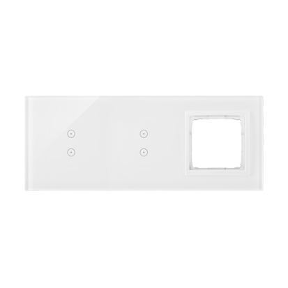 KONTAKT SIMON - Panel dotykowy S54 Touch, 3 moduły, 2 pola dotykowe pionowe + 2 pola dotykowe pionowe + 1 otwór na osprzęt S54, biała perła - DSTR3330/70