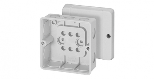 HENSEL - PUSZKA NATYNK 98X98X52MM Z DŁAWICAMI BEZ ZACISKÓW IP55 SZARY DE 9340 - 62000267