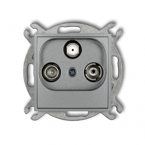KARLIK - MINI Mechanizm  gn.abonenckiego RTV-SAT kncowego MGS srebrny metalik - 7MGS