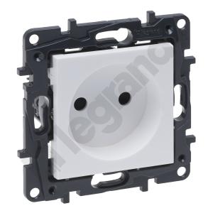 LEGRAND - GNIAZDO POJEDYNCZE BEZ UZMIENIENIA 2P Z PRZESŁONAMI ZACISKI ŚRUBOWE 16A 230V BIAŁY NILOE STEP - 863119