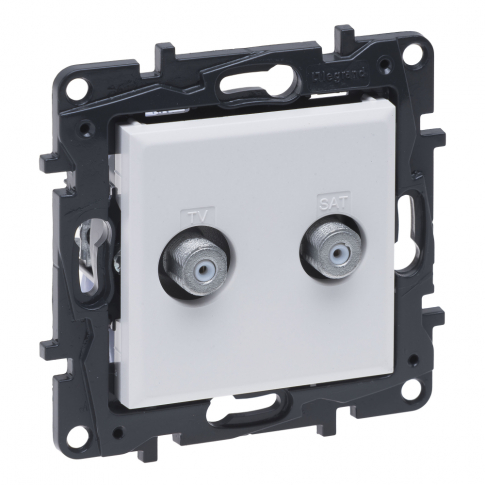 LEGRAND - GNIAZDO PODWÓJNE 2XTV TYP F KOŃCOWE TYPU GWIAZDA 1.5DB BIAŁY NILOE STEP - 863176