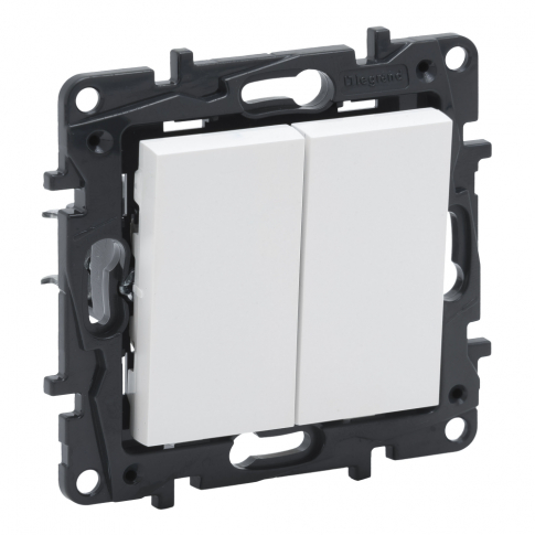 LEGRAND - ŁĄCZNIK SCHODOWY PODWÓJNY ZACISKI AUTOMATYCZNE 10AX BIAŁY NILOE STEP - 863108