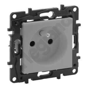 LEGRAND - GNIAZDO POJEDYNCZE Z UZIEMIENIEM 2P+Z ZACISKI AUTOMATYCZNE 16A 230V IP44 ALUMINIUM NILOE STEP - 863331