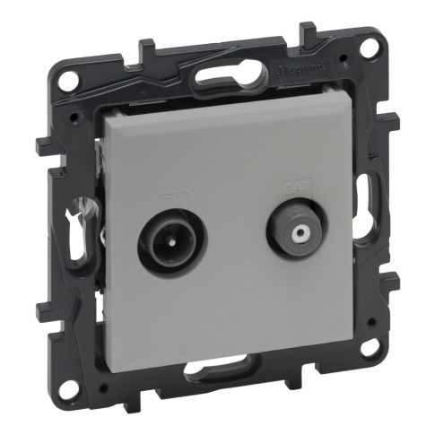 LEGRAND - GNIAZDO TV-SAT KOŃCOWE TYPU GWIAZDA 2 PRZEWODY 1.5DB ALUMINIUM NILOE STEP - 863383