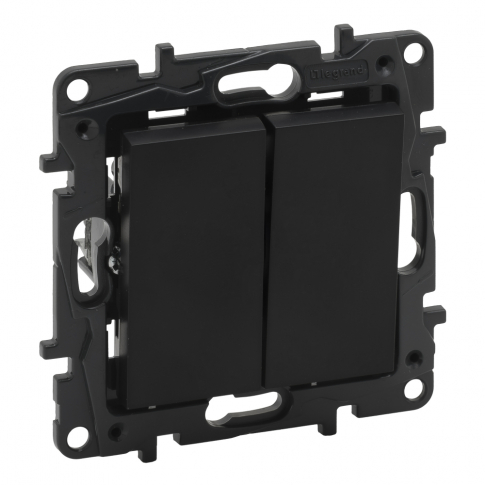 LEGRAND - ŁĄCZNIK SCHODOWY PODWÓJNY ZACISKI AUTOMATYCZNE 10AX CZARNY NILOE STEP - 863508