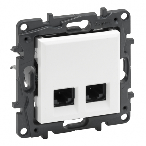 LEGRAND - GNIAZDO KOMPUTEROWE PODWÓJNE 2X RJ45 KAT. 5E UTP BIAŁY NILOE STEP - 863160