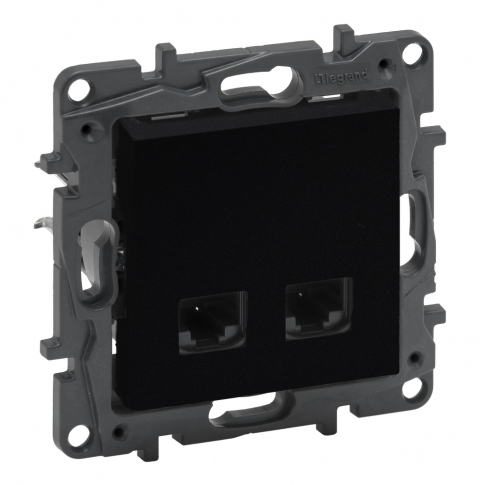 LEGRAND - GNIAZDO KOMPUTEROWE PODWÓJNE 2XRJ45 KAT. 5E UTP CZARNY NILOE STEP - 863560