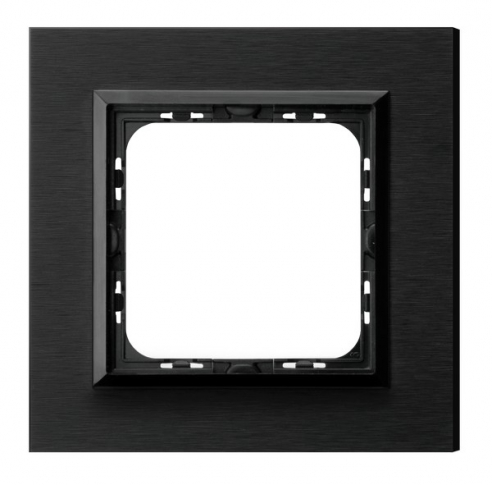 OSPEL - RAMKA POJEDYNCZA ALUMINIUM 4MM SZCZOTKOWANY ANTRACYT SONATA - R-1RAC/64/25