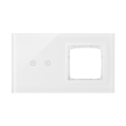 KONTAKT SIMON - Panel dotykowy S54 Touch, 2 moduły, 2 pola dotykowe poziome + 1 otwór na osprzęt S54, biała perła - DSTR220/70