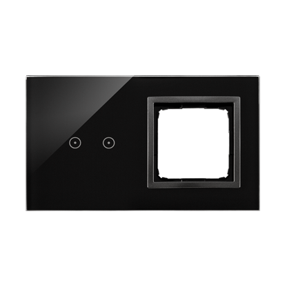 KONTAKT SIMON - Panel dotykowy S54 Touch, 2 moduły, 2 pola dotykowe poziome + 1 otwór na osprzęt S54, zastygła lawa - DSTR220/73