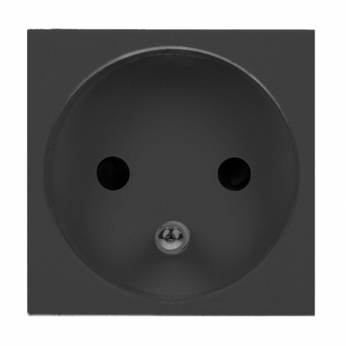 ORNO - NOEN FR, gniazdo modułowe 45x45mm 1x2P+Z, typ E french, 16A 250V, czarne - OR-GM-9010/B/FR