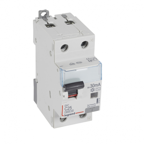 LEGRAND - WYŁĄCZNIK RÓŻNICOWY Z CZŁONEM NADPRĄDOWYM C 25A/30MA 2 BIEGUNY TYP AC P312 - 411015
