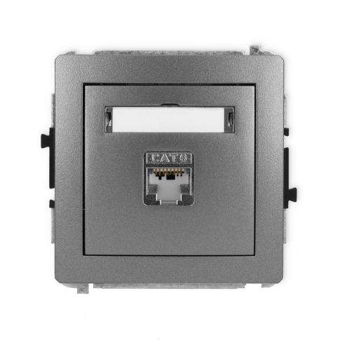 KARLIK - DECO Mechanizm gniazda komputerowego pojedynczego 1xRJ45, kat.5e, ekranowany, 8-stykowy, grafitowy - 11DGK-1e