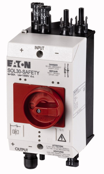 EATON - ROZŁĄCZNIK PRZECIWPOŻAROWY DO PV 30A, MC4, WYZW. PODNAP. ZWŁ. 230V50HZ SOL30-SAFETY/2MC4-U(230V50HZ). - 144122