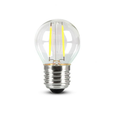 V-TAC - VT-244 4W G45 Żarówka LED Filament / Klosz Transparentny / Chip SAMSUNG / Barwa:2700K / Trzonek:E27 - 280