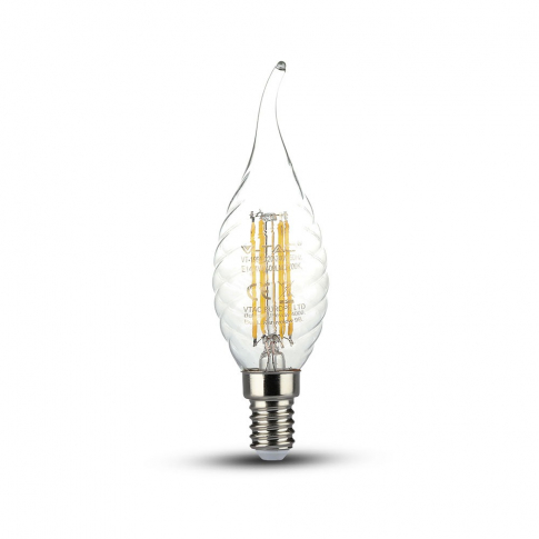 V-TAC - VT-1995 4W TWIST CF37 Żarówka LED Filament / Barwa:2700K / Trzonek:E14 - 4308
