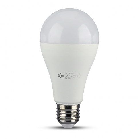 V-TAC - VT-5117 15W A65 Żarówka LED Kompatybilna z Amazon Alexa i Google Home / Barwa:RGB+WW+CW / Trzonek:E27 - 2753