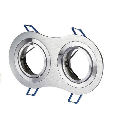 V-TAC - VT-783 Oprawa wpuszczana Spot / Trzonek:2xGU10 / Okrągła / Polerowane aluminium - 3602
