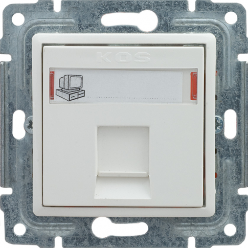 KOS - GNIAZDO KOMPUTEROWE POJ. RJ45 (WKŁAD MOLEX), BEZ RAMKI, BIAŁY VENA - 510465