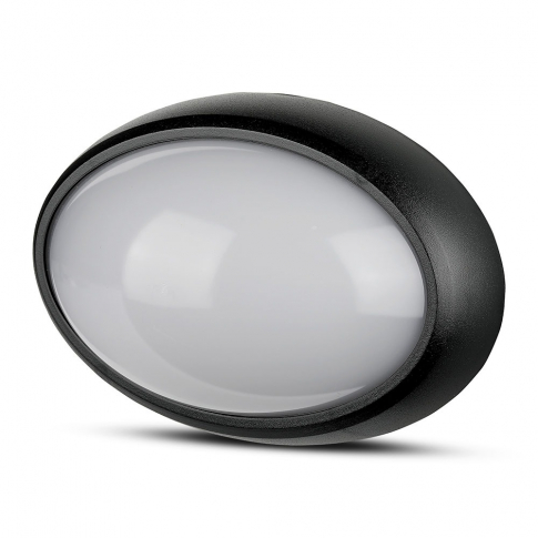 V-TAC -  12W Plafon LED Owalny / IP54 / Barwa:3000K / Obudowa: Czarna - 1350