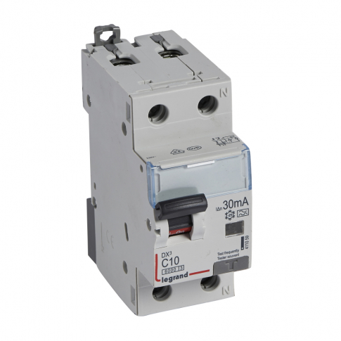 LEGRAND - WYŁĄCZNIK RÓŻNICOWY Z CZŁONEM NADPRĄDOWYM C 10A/30MA 2 BIEGUNY TYP A P312 - 411059