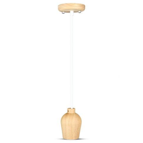 V-TAC - VT-7778 Lampa wisząca / Drewno / Biały przewód - 3720