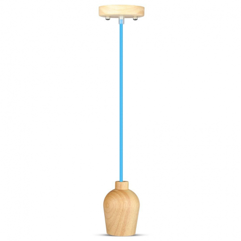 V-TAC - VT-7778 Lampa wisząca / Drewno / Niebieski przewód - 3722