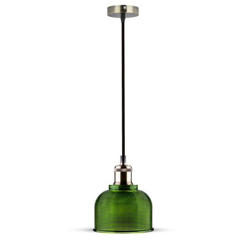 V-TAC - VT-7150 Lampa wisząca / Klosz: Zielone szkło / zwis 150 cm - 3734