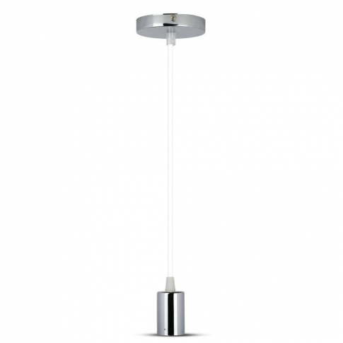 V-TAC - VT-7338 Lampa wisząca / oprawka chrom + przewód Biały  - 3755