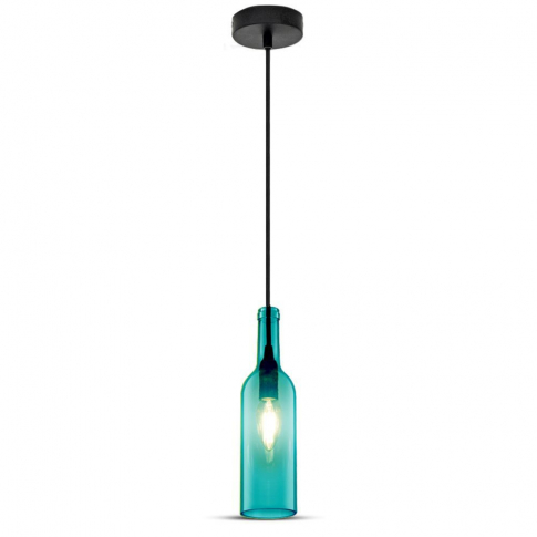 V-TAC - VT-7558 Lampa wisząca butelka / Klosz: Szklany / Niebieski - 3768