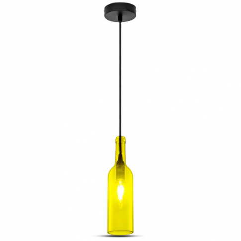 V-TAC -  Lampa wisząca butelka / Klosz: Szklany / Żółty - 3773