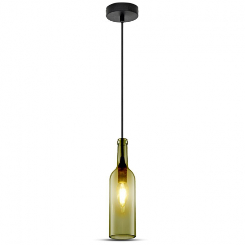 V-TAC -  Lampa wisząca butelka / Klosz: Szklany / Szary - 3775