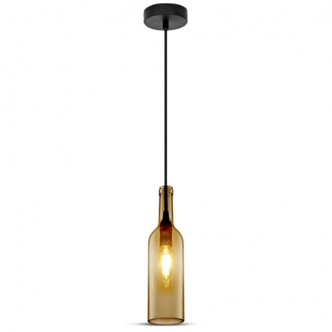 V-TAC -  Lampa wisząca butelka / Klosz: Szklany / Brązowy - 3776