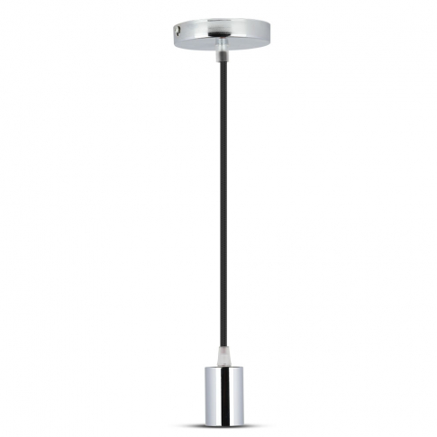 V-TAC - VT-7338 Lampa wisząca / oprawka chrom + przewód Czarny - 3782