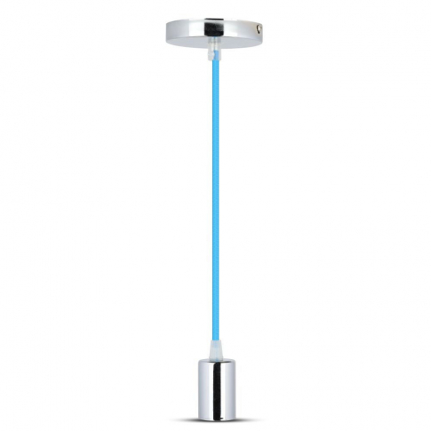 V-TAC - VT-7338 Lampa wisząca / oprawka chrom + przewód Niebieski - 3783