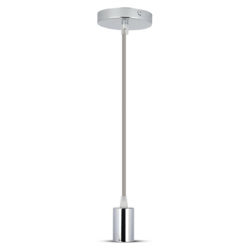 V-TAC - VT-7338 Lampa wisząca / oprawka chrom + przewód Szary - 3786
