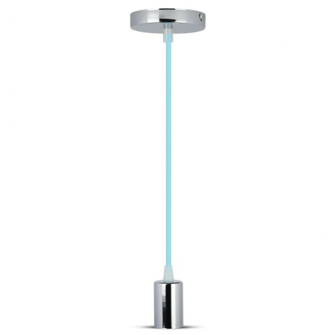 V-TAC - VT-7338 Lampa wisząca / oprawka chrom + przewód Jasny niebieski - 3787