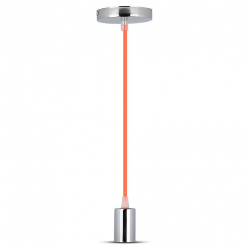 V-TAC - VT-7338 Lampa wisząca / oprawka chrom + przewód Pomarańczowy - 3788
