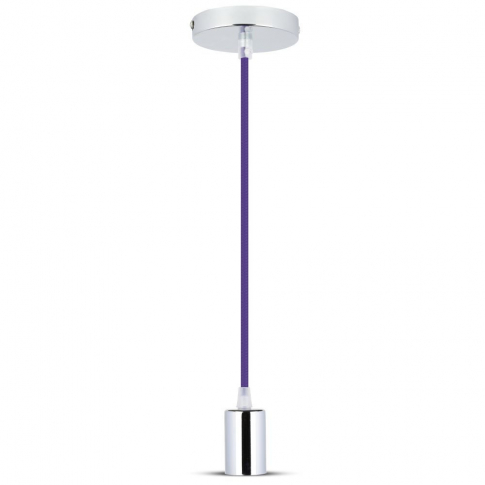 V-TAC - VT-7338 Lampa wisząca / oprawka chrom + przewód Fioletowa - 3790