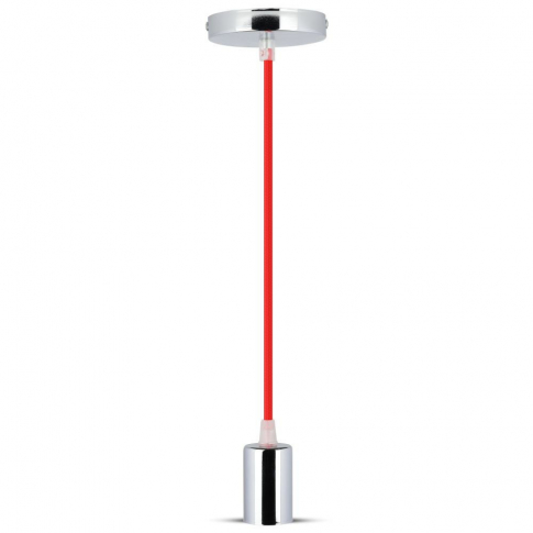 V-TAC - VT-7338 Lampa wisząca / oprawka chrom + przewód Czerwony - 3791