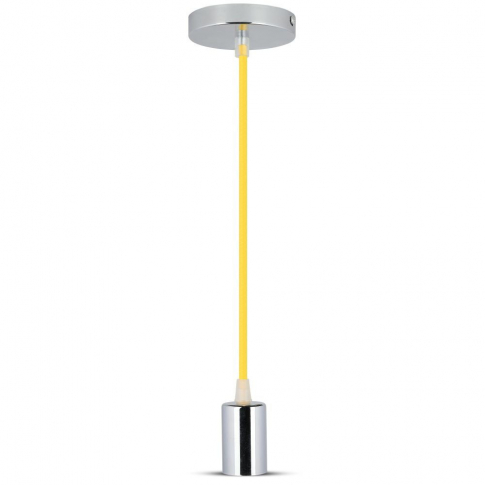 V-TAC - VT-7338 Lampa wisząca / oprawka chrom + przewód Żółty - 3793