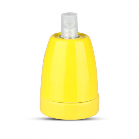 V-TAC -  Oprawka porcelanowa / Trzonek:E27 / Żółty - 3801