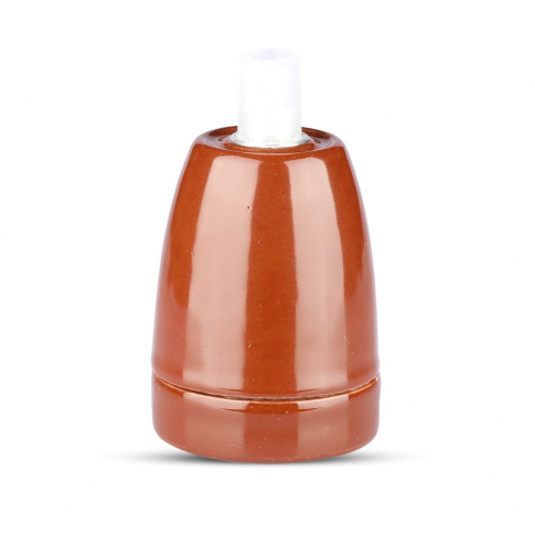 V-TAC -  Oprawka porcelanowa / Trzonek:E27 / Brązowy - 3802