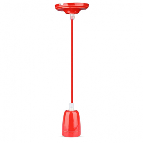 V-TAC - VT-7998 Lampa wisząca / Oprawka: Porcelanowa  / Trzonek:E27 / Czerwony - 3807