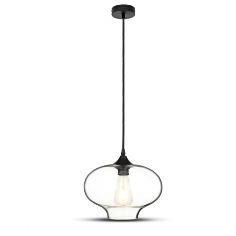 V-TAC - VT-7229 Lampa Wisząca / Klasz: Transparętny / Czarny / Średnica: 280 - 3867