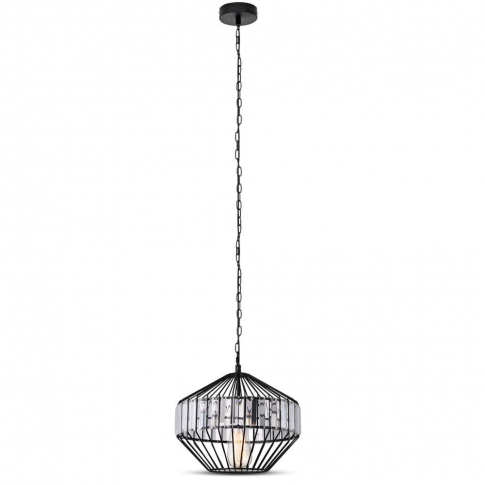 V-TAC - VT-7334 Lampa Wisząca / M / Klosz: Drut + Kryształki / Czarny / Średnica: 330 - 3956