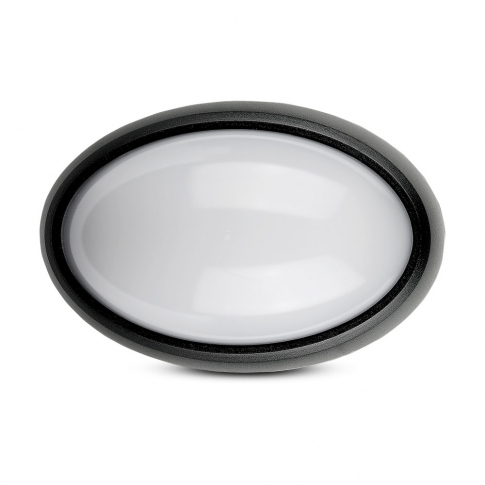 V-TAC - VT-8016 12W Plafon Owalny / IP54 / Barwa:4500K / Obudowa: Czarna - 5056