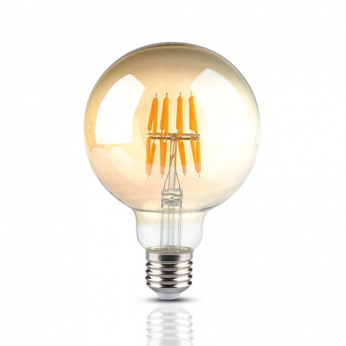 V-TAC - VT-2019 8W G95 Żarówka LED Filament / Klosz Bursztynowy / Barwa:2200K / Trzonek:E27 - 7145